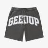 Secret Sneaker Store Online Geedup Team Logo Shorts Asphalt Grey | Streetwear