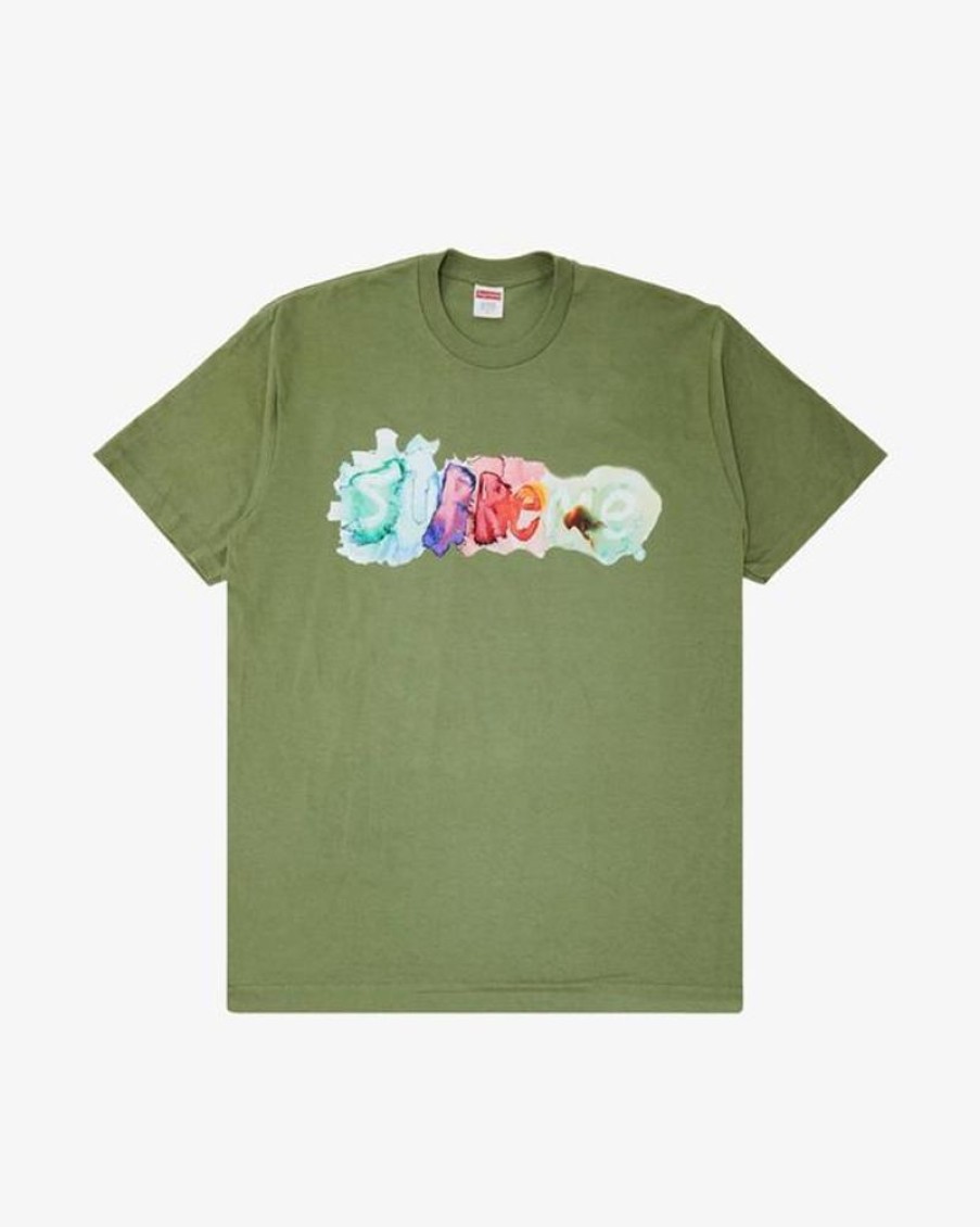 Secret Sneaker Store Online Supreme Ss23 Watercolor Light Olive Tee | Streetwear