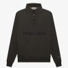 Secret Sneaker Store Online Fog Essentials Fw20 Silicon Applique Half Zip Weathered Black Mockneck | Streetwear