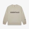 Secret Sneaker Store Online Fog Essentials Ss20 Silicon Applique Logo Khaki Olive Crewneck | Streetwear