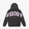 Secret Sneaker Store Online Geedup Team Logo Charcoal Dusty Pink Hoodie | Streetwear